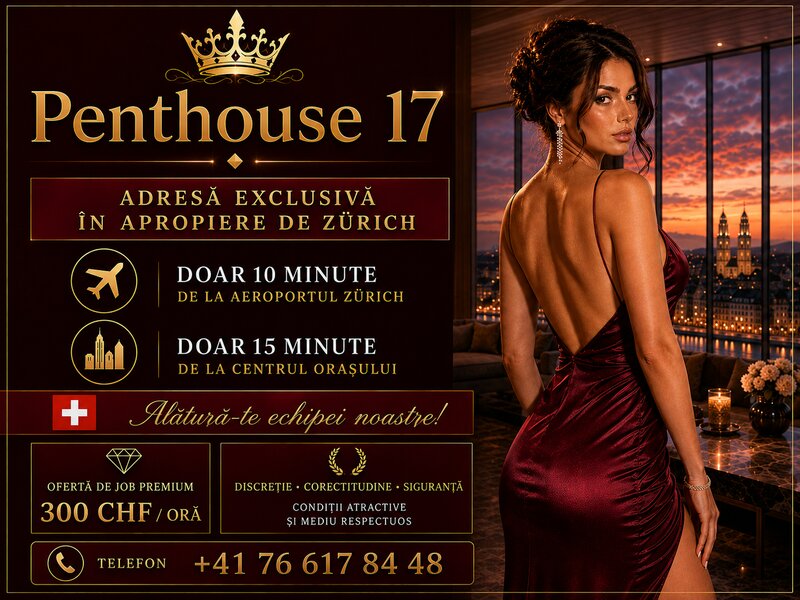 Job Penthouse 17 , langa aeroportul Zurich!